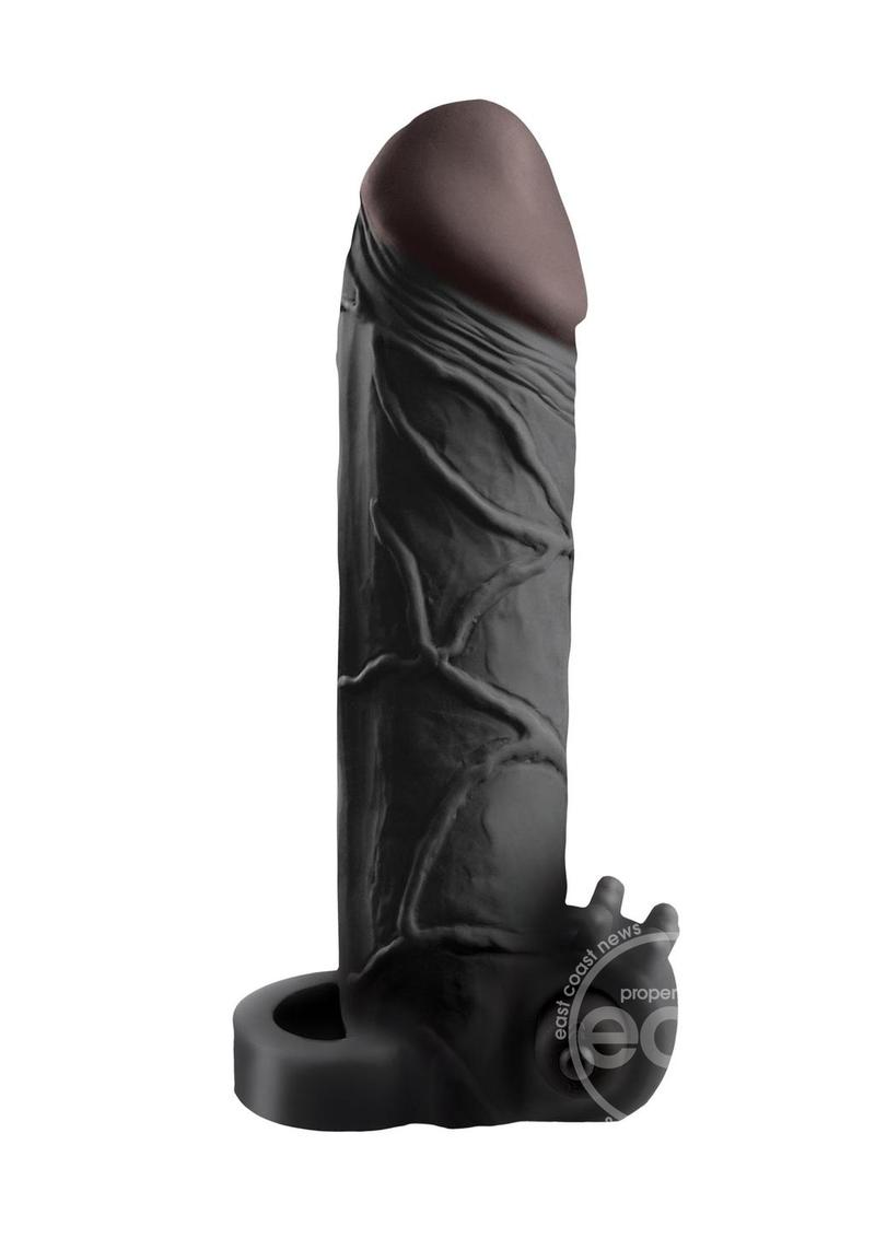 Fantasy X-Tensions Vibrating Real Feel 2in Extension Sleeve 6.5in - Black