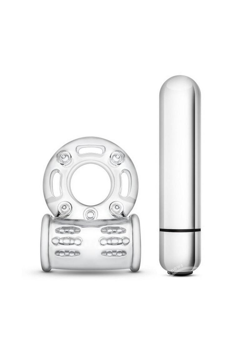 Stay Hard Vibrating Mega Bull Cock Ring - Clear