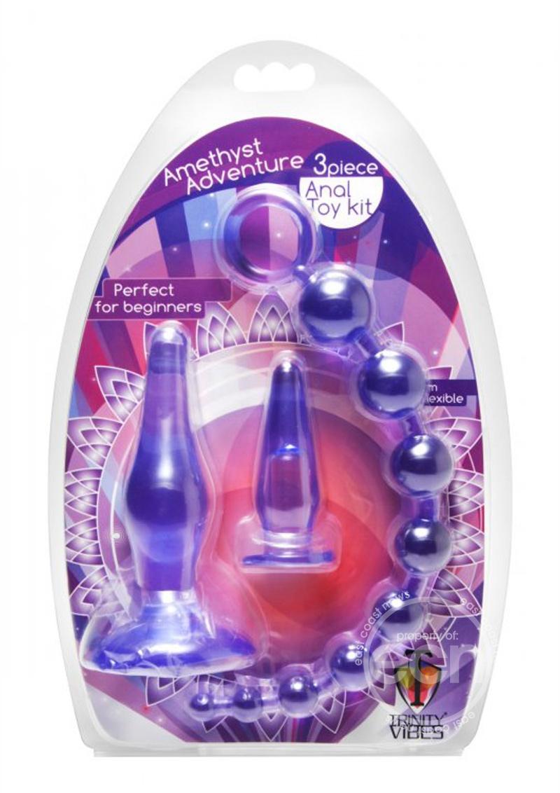 Trinity Vibes Amethyst Adventure 3 Piece Anal Toy Kit - Purple