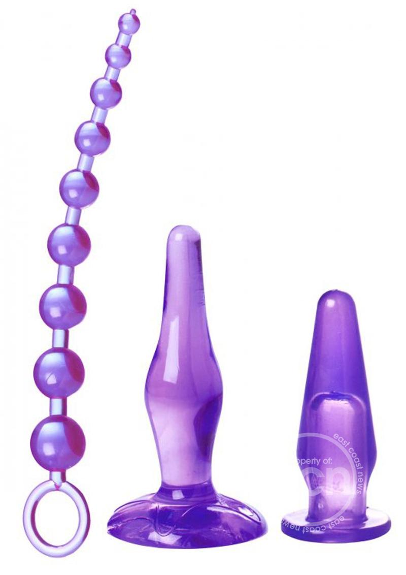 Trinity Vibes Amethyst Adventure 3 Piece Anal Toy Kit - Purple