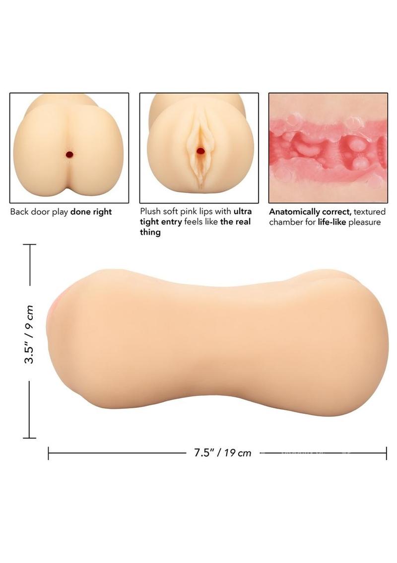 Stroke It Realistic Dual Ended Stroker - Pussy and Ass - Vanilla
