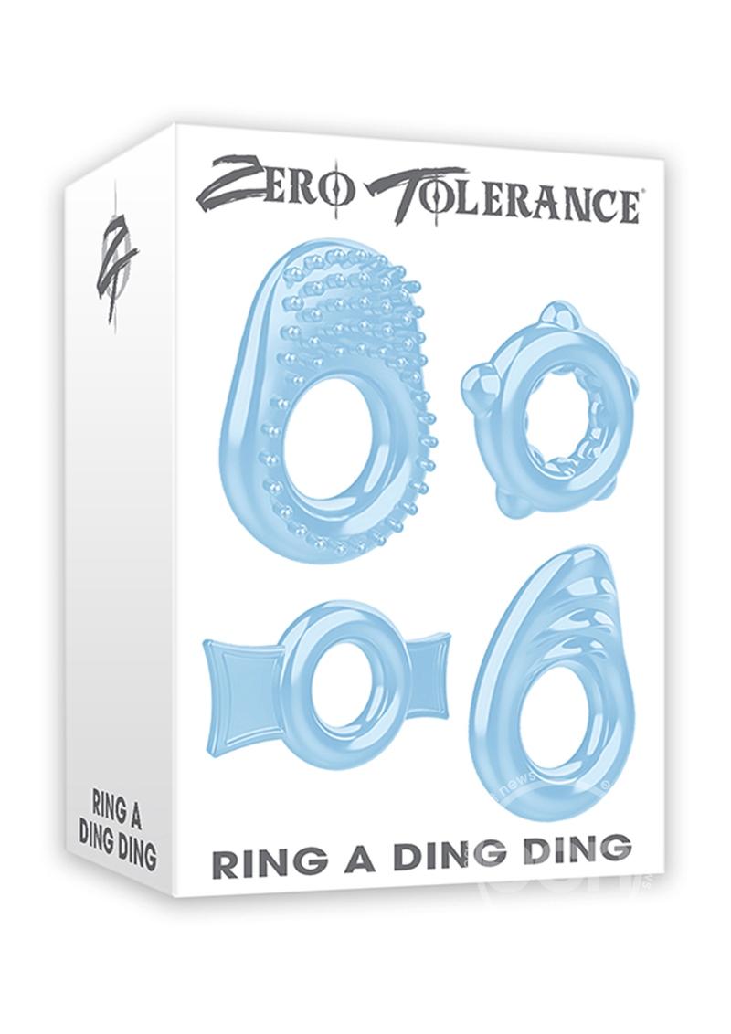 Zero Tolerance Ring A Ding Ding Cock Ring Kit (4 piece kit) - Blue