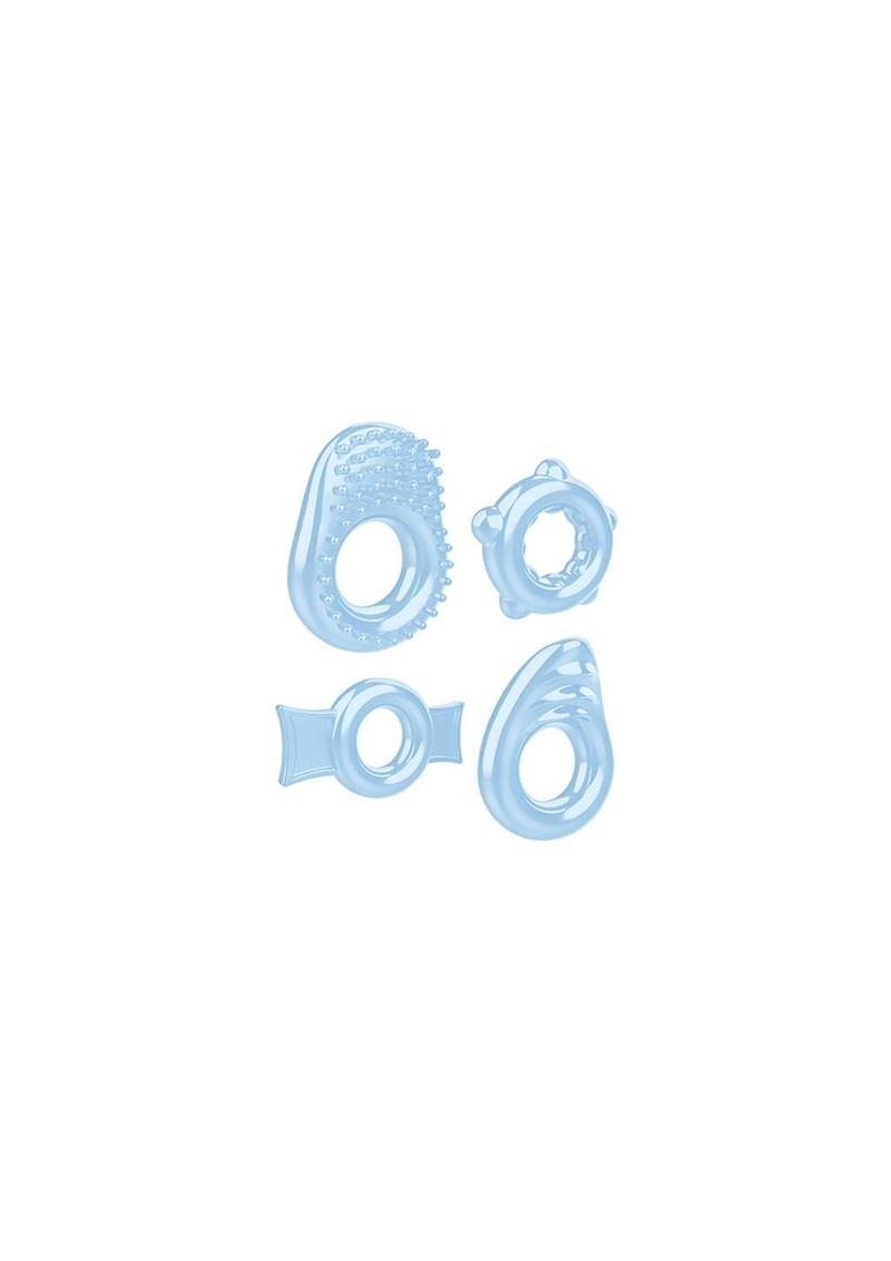 Zero Tolerance Ring A Ding Ding Cock Ring Kit (4 piece kit) - Blue