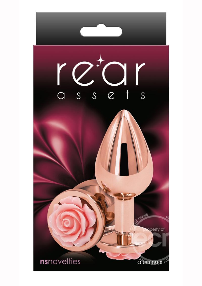 Rear Assets Rose Aluminum Anal Plug - Medium - Pink/Rose Gold