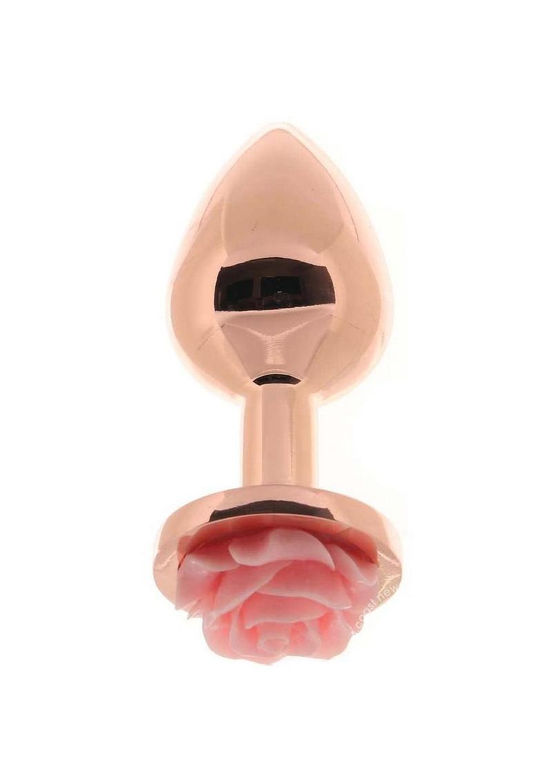 Rear Assets Rose Aluminum Anal Plug - Medium - Pink/Rose Gold