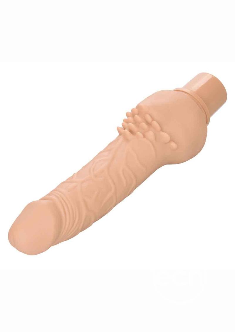 Rechargeable Power Stud Cliterrific Silicone Vibrating Dildo -Vanilla