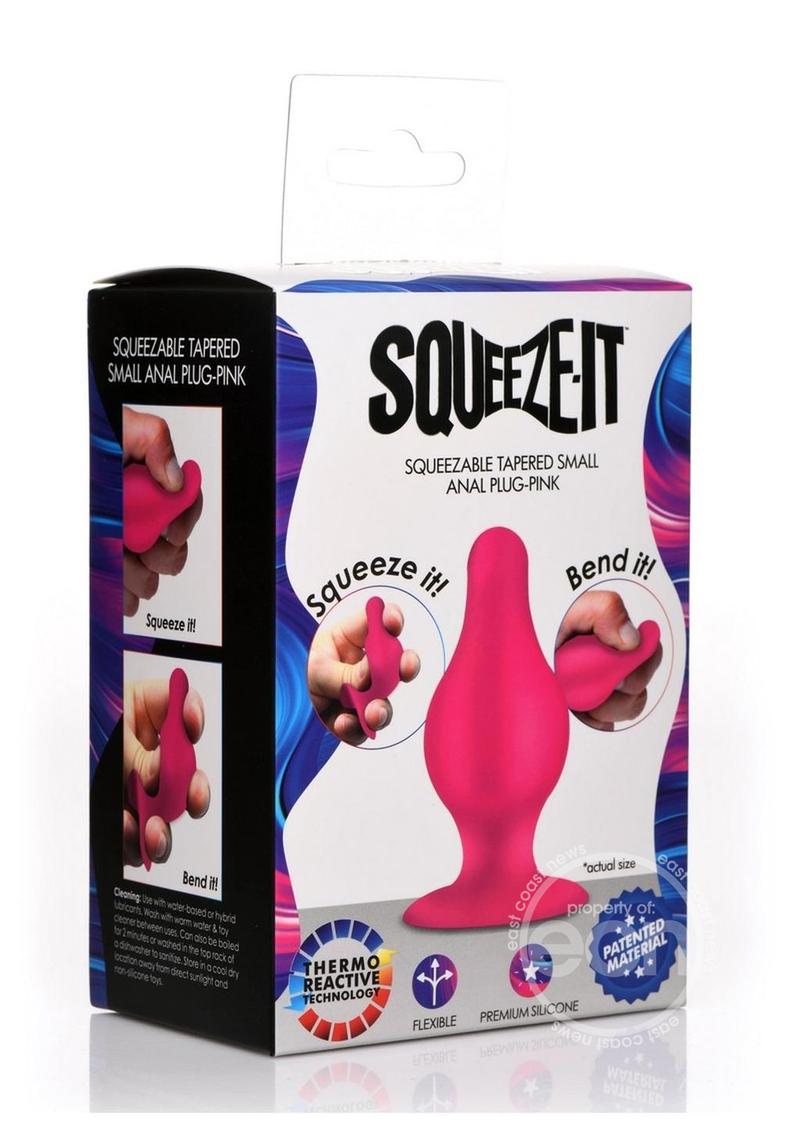 Squeeze-It Squeezable Silicone Tapered Anal Plug - Small - Pink