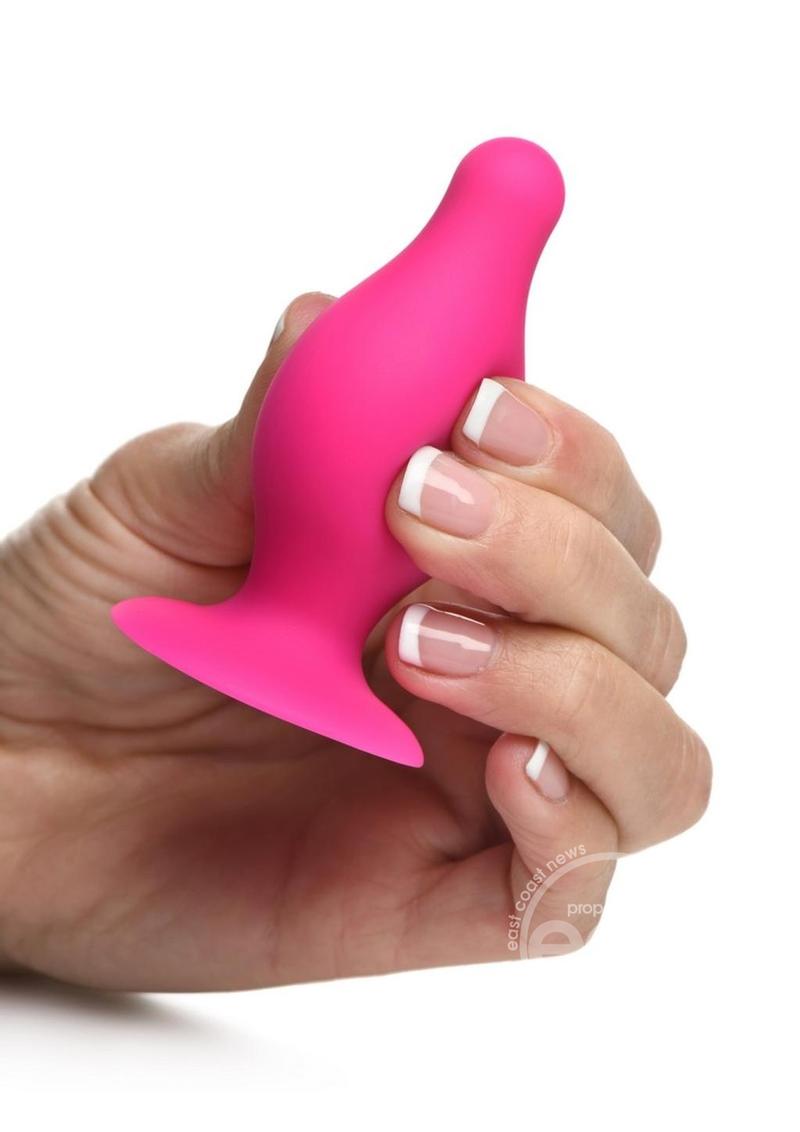 Squeeze-It Squeezable Silicone Tapered Anal Plug - Small - Pink
