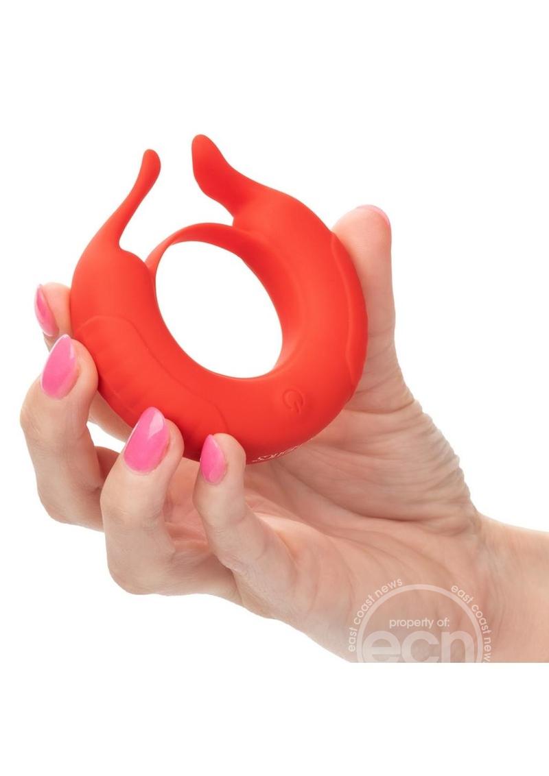 Silicone Rechargeable Taurus Enhancer Couples Ring - Red