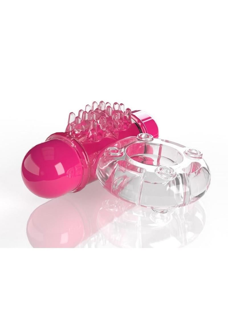 Screaming O 4B O Wow Vibrating Ring - Strawberry