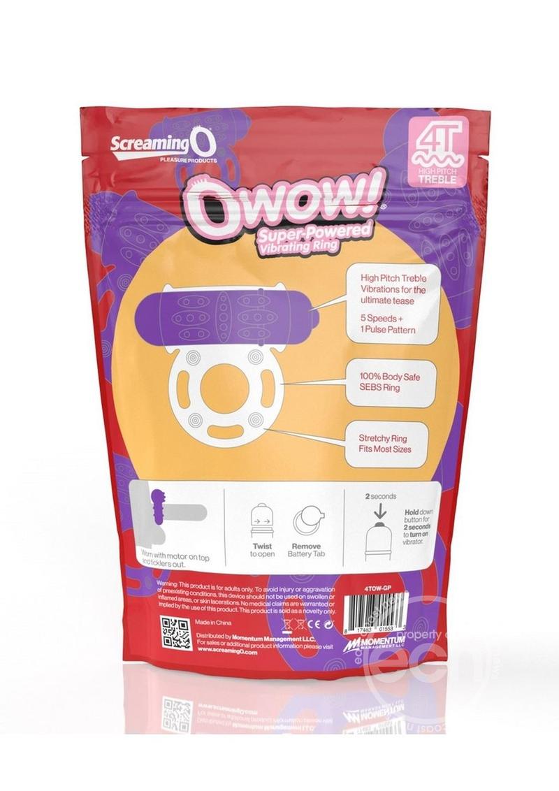 Screaming O 4T O Wow Vibrating Ring - Grape