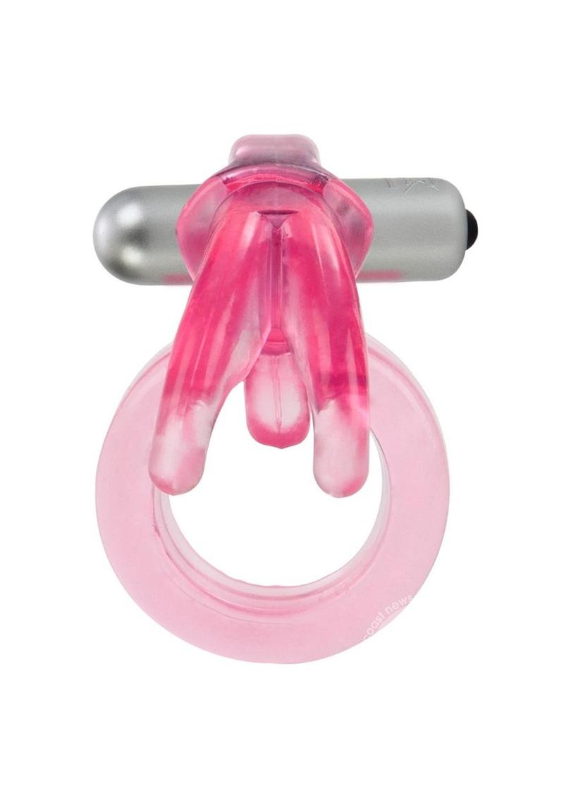 Triple Clit Flicker Cock Ring Red