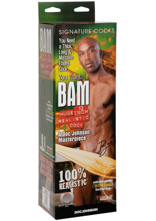 Signature Cocks Bam Dildo 13in - Chocolate