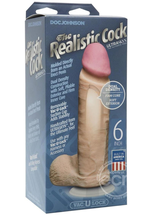 The Realistic Cock Ultraskyn Dildo 6in - Vanilla