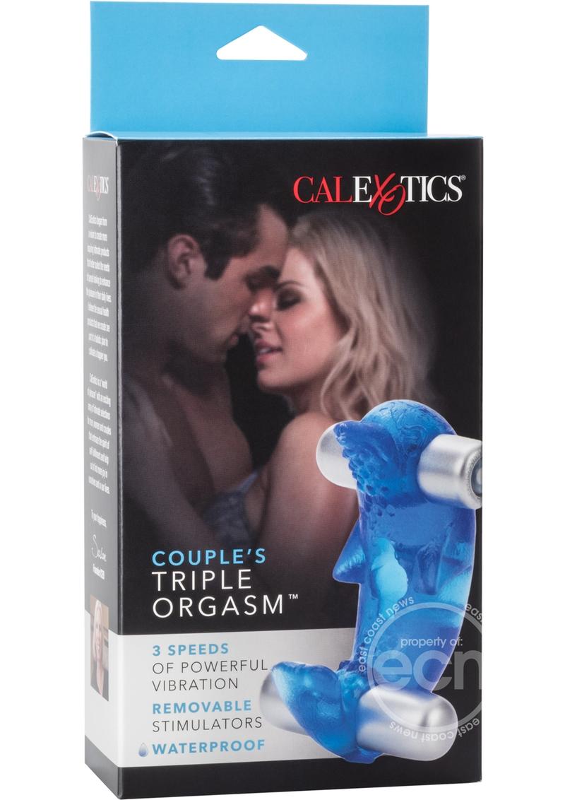 Couples Triple Orgasm Vibrating Cock Ring - Blue