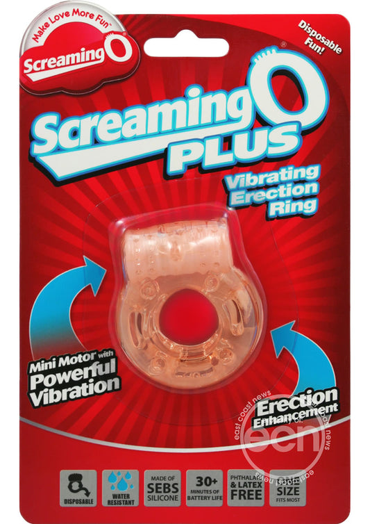 Screaming O Plus Silicone Cock Ring Waterproof - Vanilla