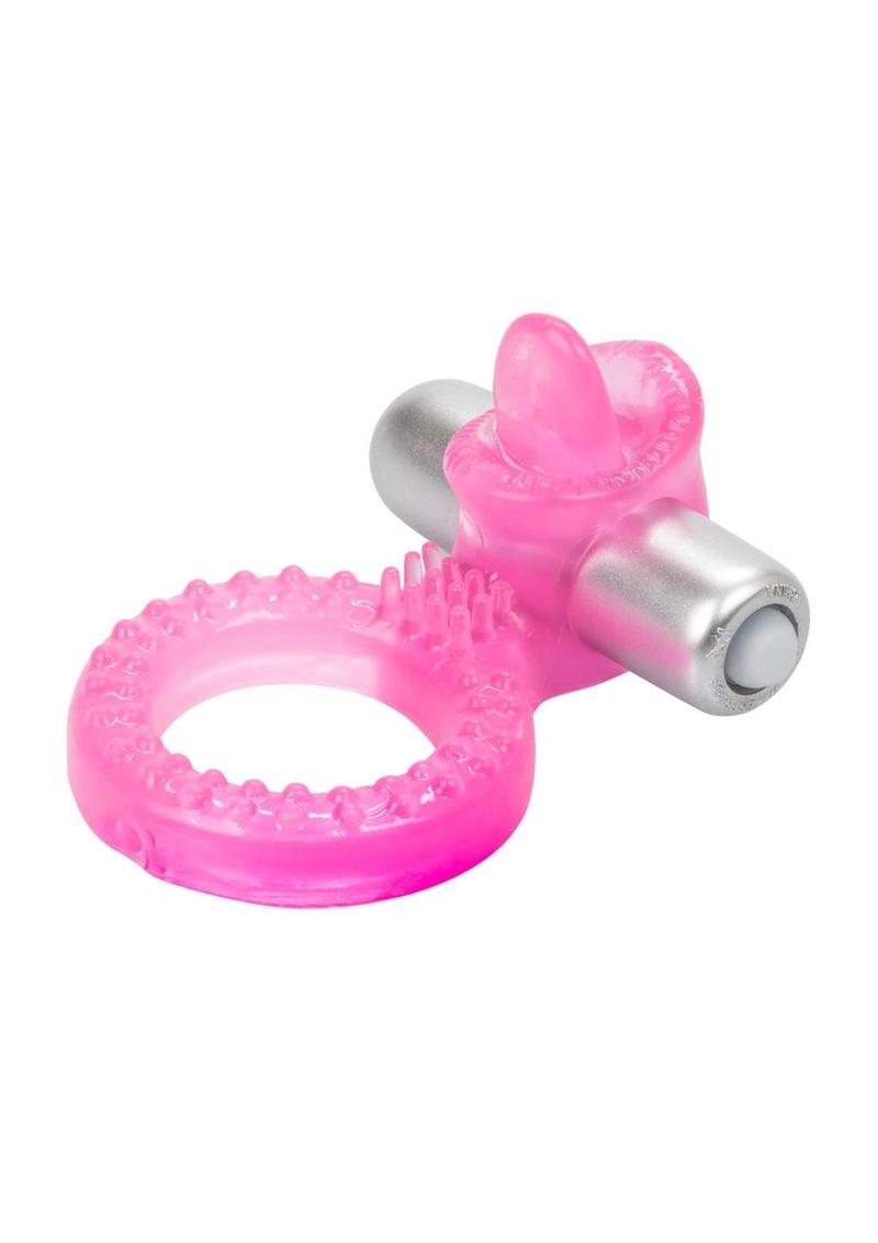 Teaser Tongue Enhancer Vibrating Cock Ring - Pink