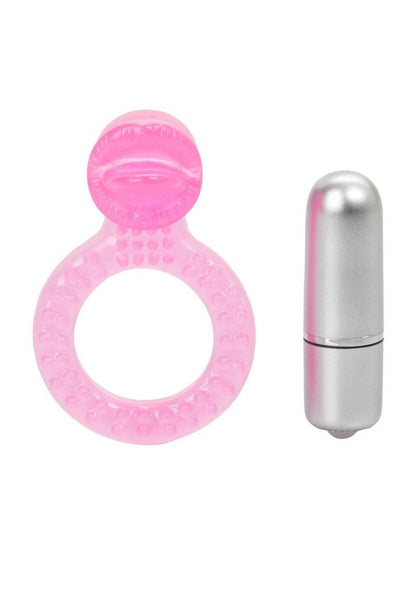 Teaser Tongue Enhancer Vibrating Cock Ring - Pink