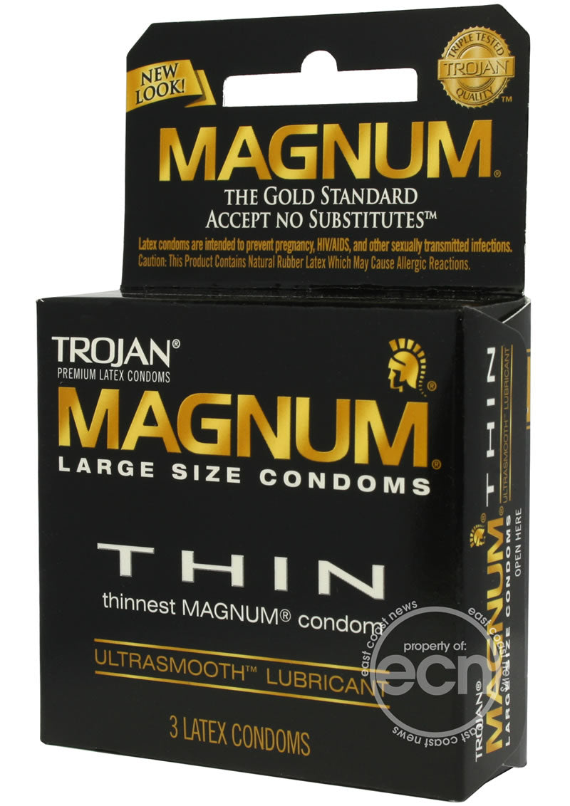 Trojan Condom Magnum Thin Large Size Lubricated 3 Pack