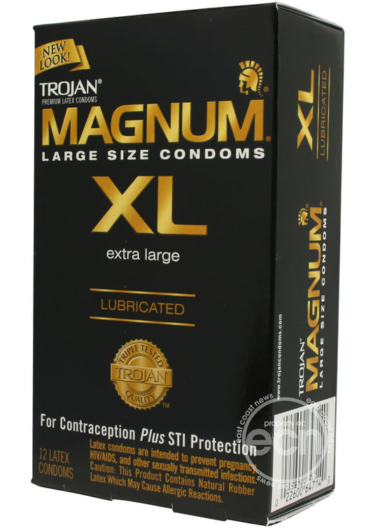 Trojan Condom Magnum Extra Large Lubricated 12 Pack