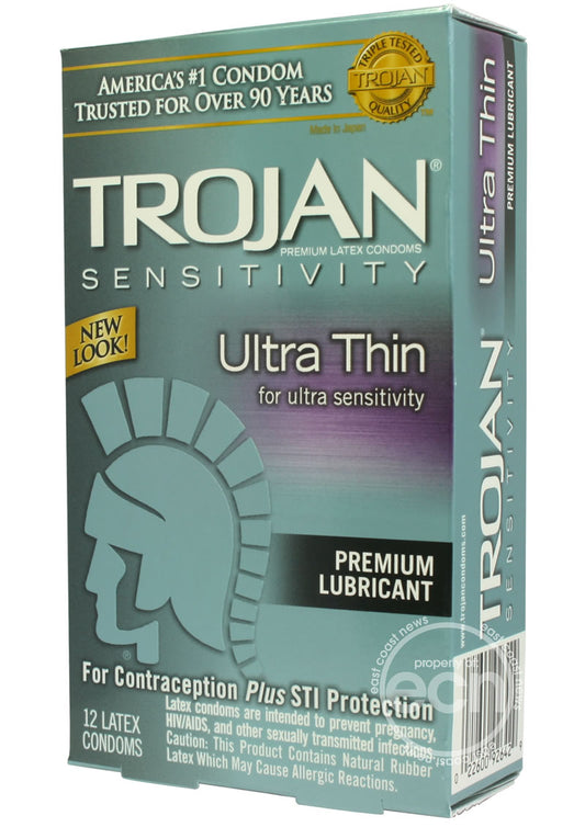 Trojan Condom Sensitivity Ultra Thin Lubricated 12 Pack