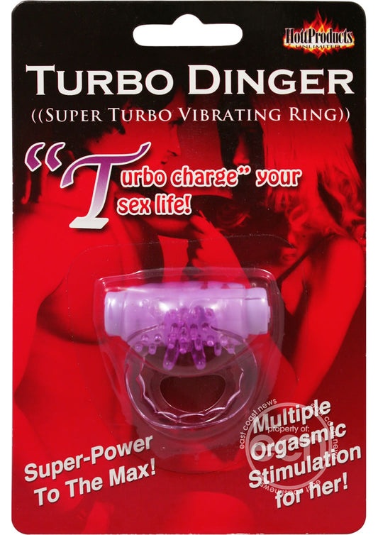 Humm Dinger Super Turbo Vibrating Cock Ring - Purple