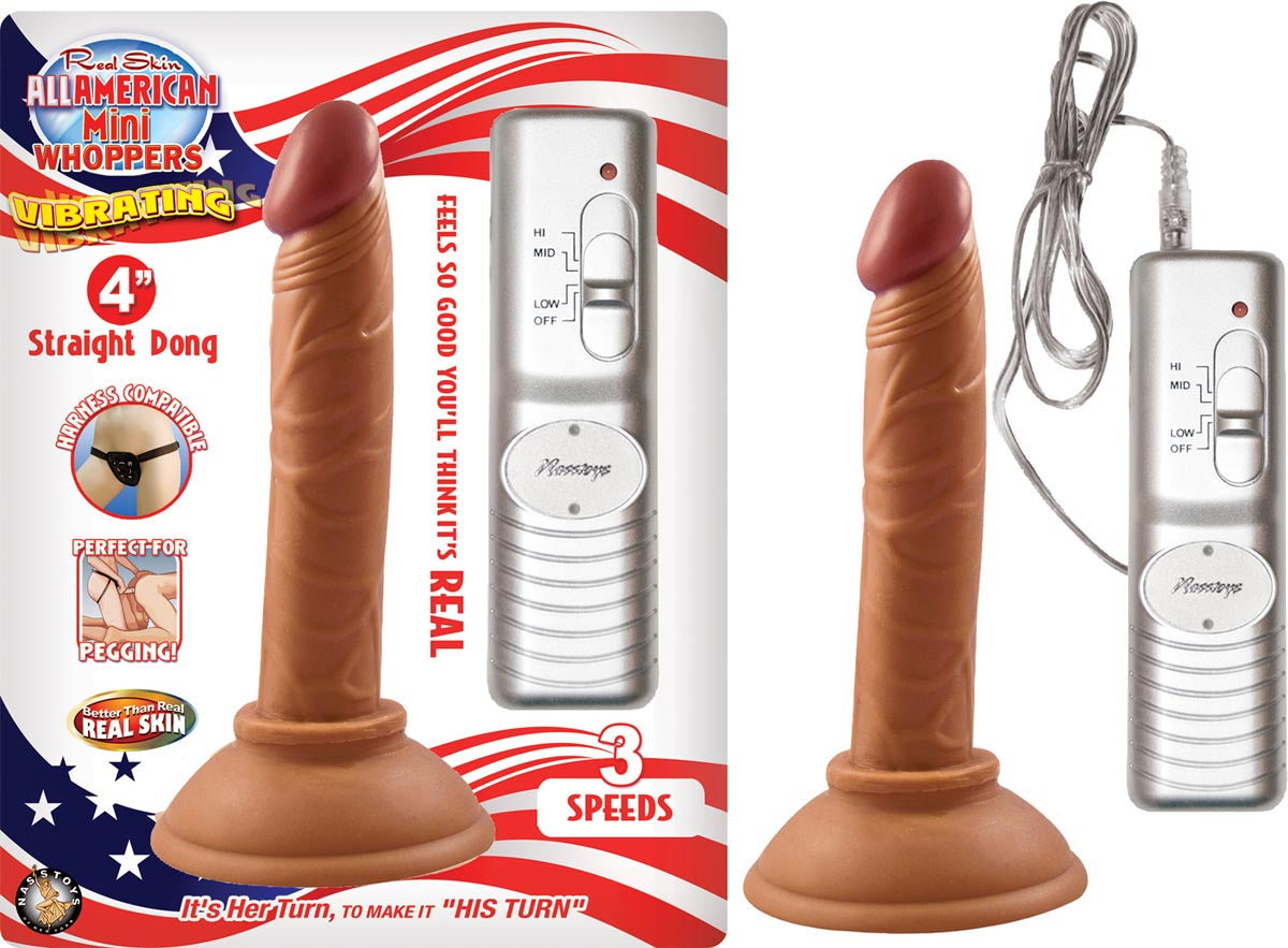 LATIN AMERICAN MINI WHOPPERS VIBRATING 4″ STRAIGHT DONG – LATIN