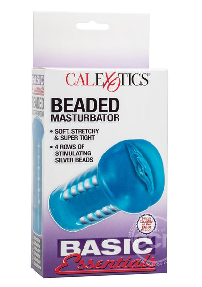 Basic Essentials Beaded Masturbator 5in - Blue