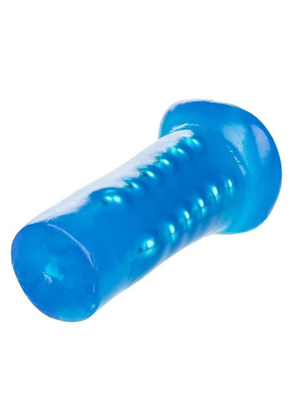 Basic Essentials Beaded Masturbator 5in - Blue