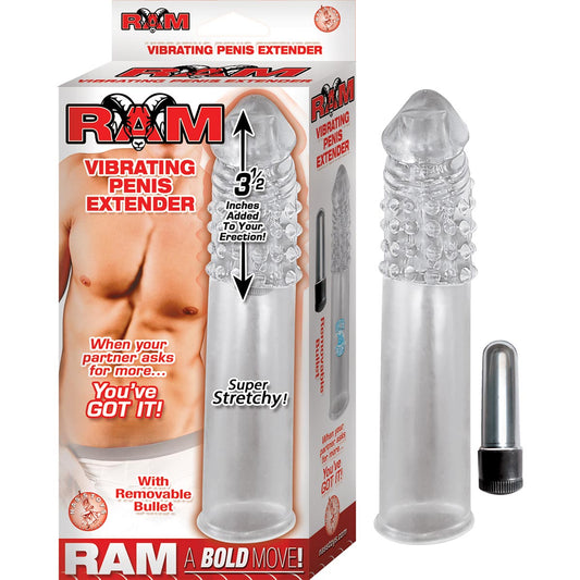 RAM VIBRATING PENIS EXTENDER – CLEAR