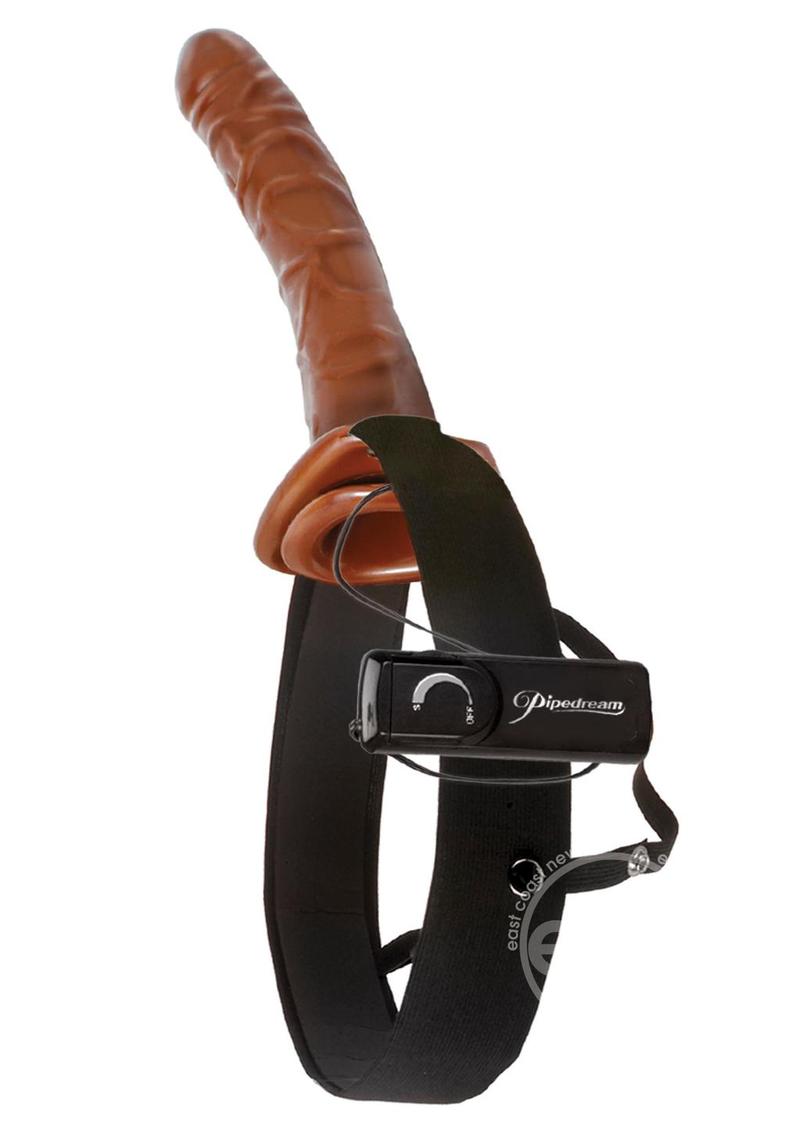 Fetish Fantasy Series Chocolate Dream Vibrating Hollow Strap-On 10in - Chocolate