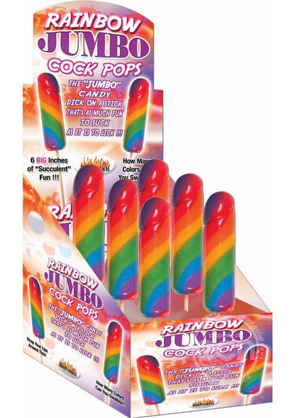 Rainbow Jumbo Cock Pops 6 Per Display