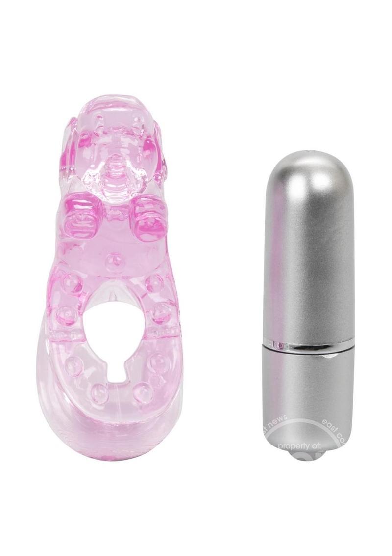 Lovers Delight Ele Vibrating Cock Ring with Clitoral Stimulation - Purple