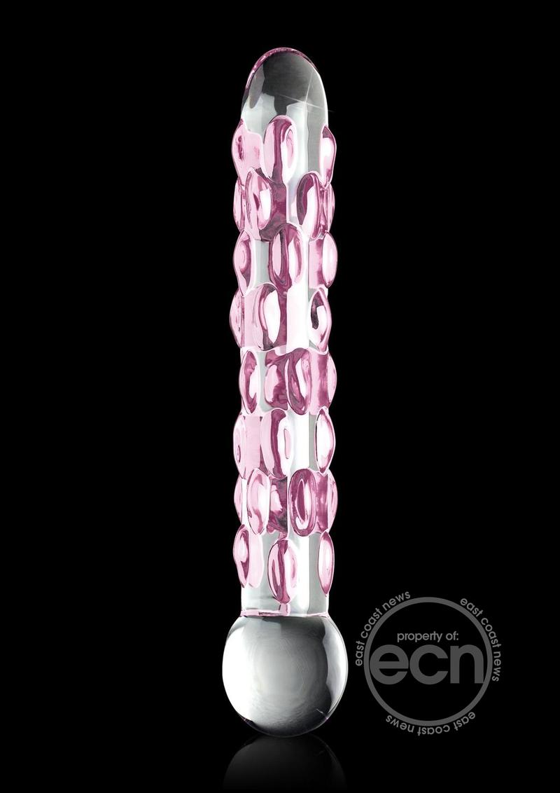 Icicles No. 7 Glass Dildo 7in - Clear/Purple