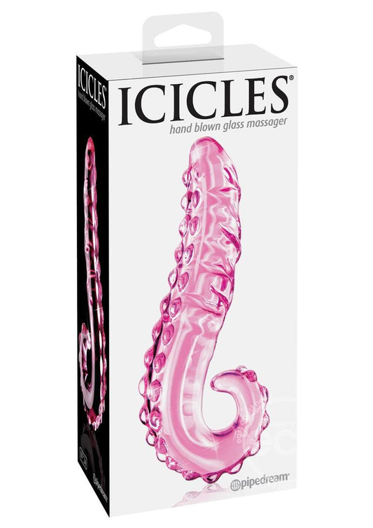 Icicles No. 24 Textured Glass Dildo 6in - Pink