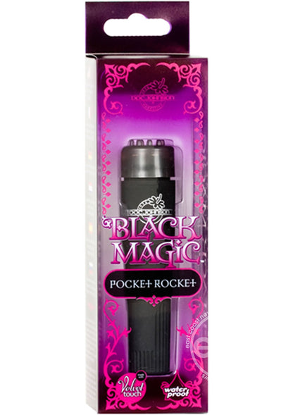 Black Magic Pocket Rocket Velvet Touch Waterproof 4.2in - Black