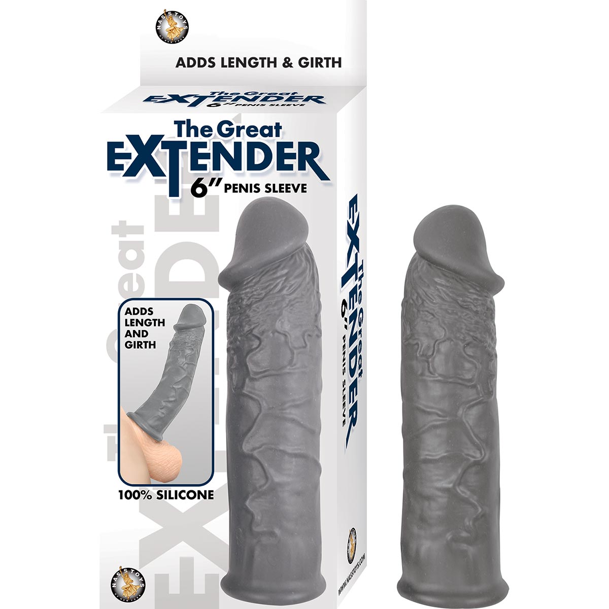 THE GREATEST EXTENDER 6″ PENIS SLEEVE-GREY