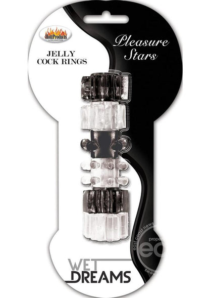 Hung Pleasure Stars Jelly Cock Rings 6 Per Pack