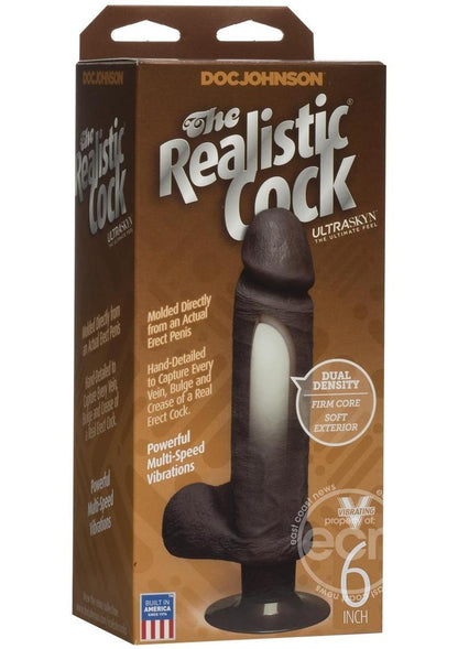 The Realistic Cock Ultraskyn Vibrating Dildo 6in - Black