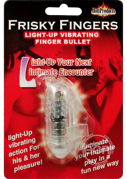 Frisky Fingers Light Up Vibrating Finger Bullet Clear