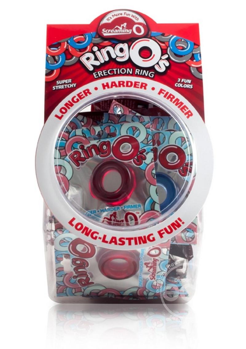 RingO's Erection Cock Rings Waterproof - Assorted Colors (36 per Fishbowl)