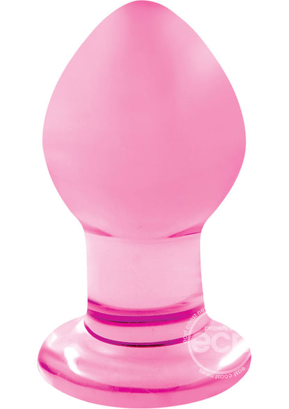 Crystal Premium Glass Butt Plug - Small - Pink