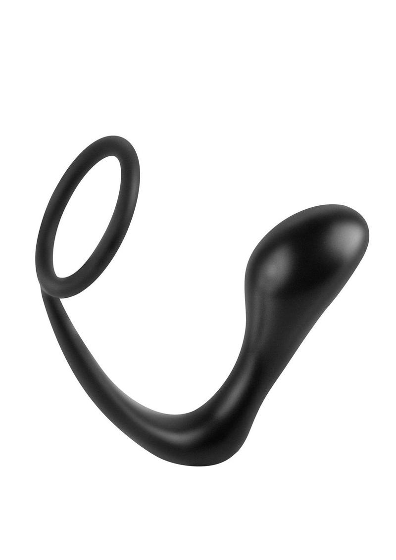 Anal Fantasy Collection Ass-Gasm Cock Ring Plug 4in - Black