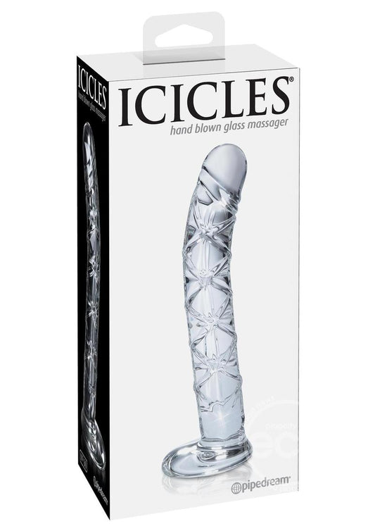 Icicles No. 60 Glass G-Spot and P-Spot Dildo 6in - Clear