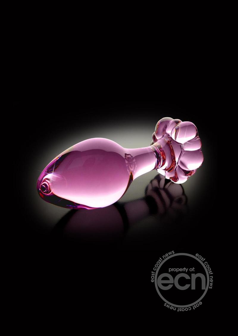 Icicles No. 48 Flower Shaped Glass Anal Plug - Pink