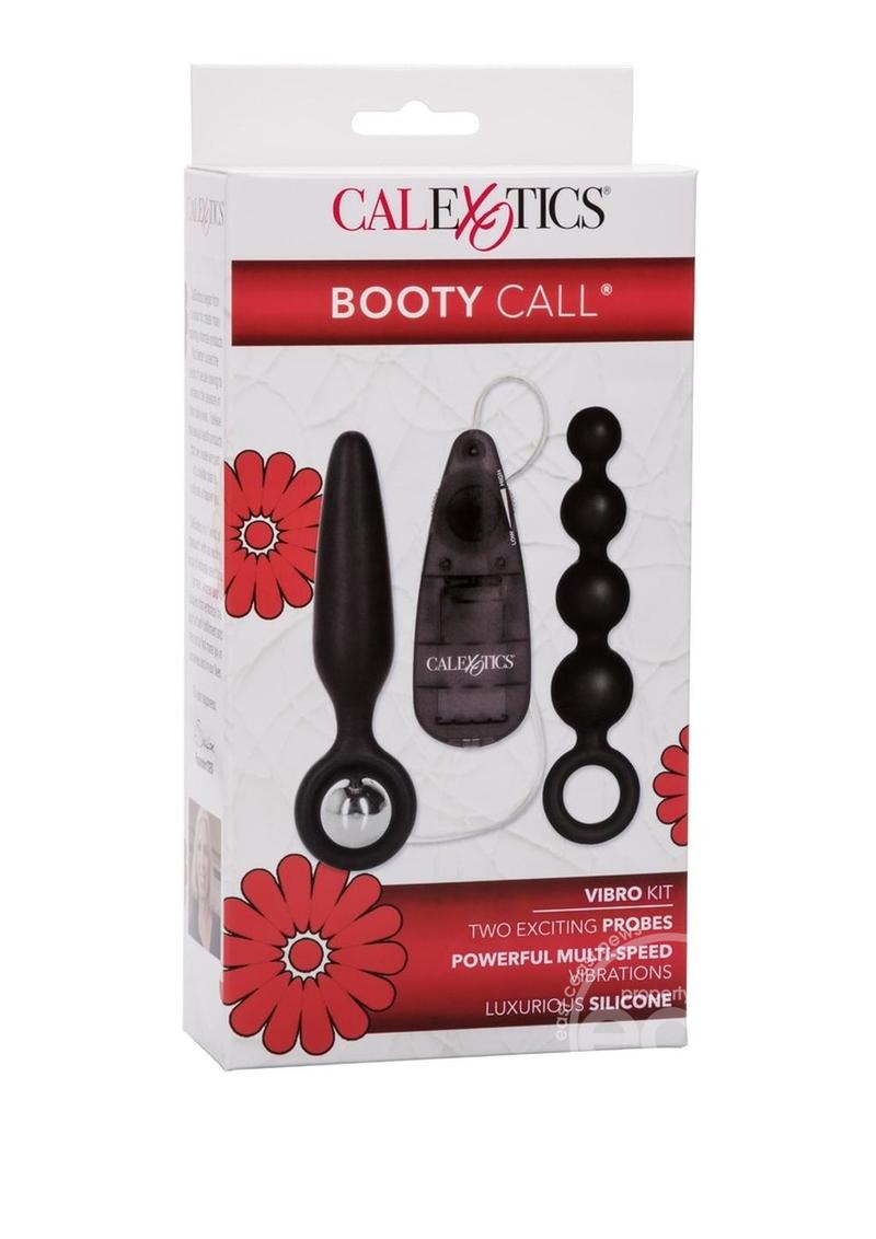 Booty Call Booty Vibro Kit Silicone Vibrating Butt Plug and Anal Beads - Black