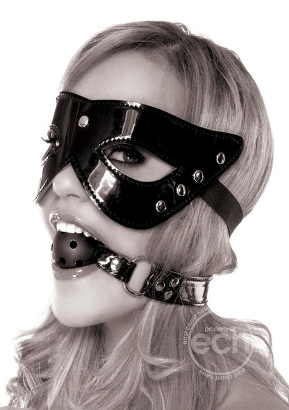 Fetish Fantasy Series Limited Edition Masquerade Mask & Ball Gag Set - Black