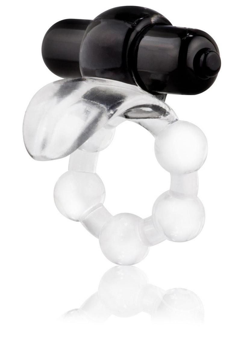 Overtime Silicone Vibrating Cock Ring Waterproof - Black