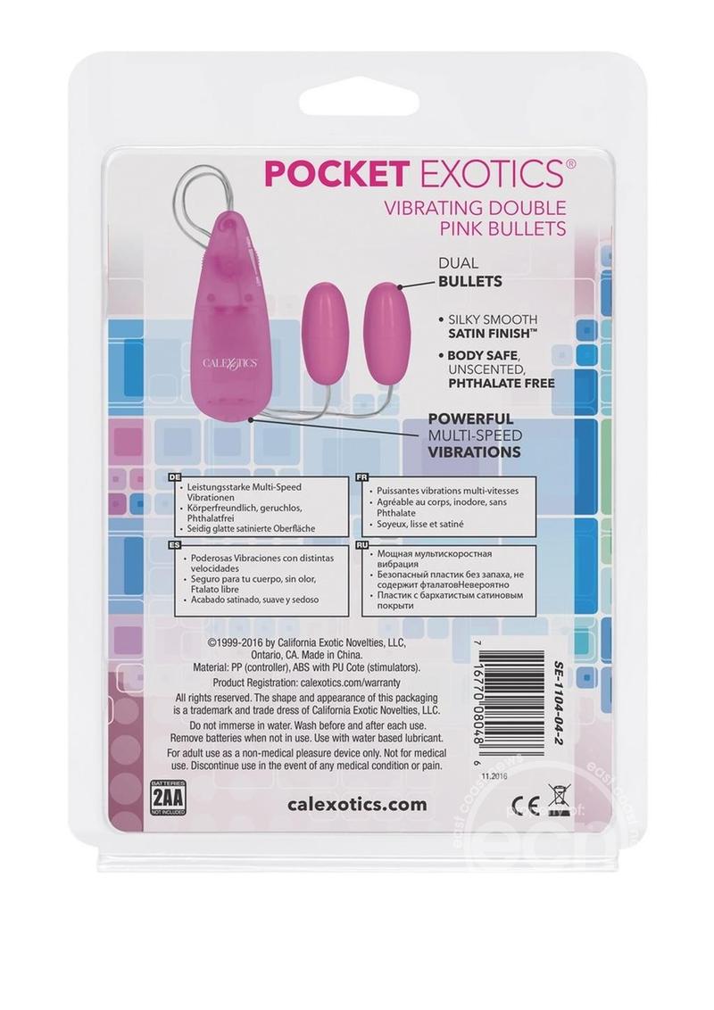 Pocket Exotics Vibrating Double Pink Passion Bullets - Pink