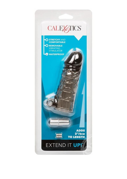 Up Extend it Up Vibrating Extension Sleeve 5in - Smoke